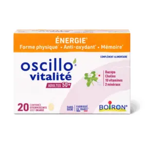 Boiron Oscillo’Vitalité 50+ 20 comprimés effervescents - Pharmacie Agnès Praden à Alès