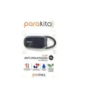 Parakito Clip Anti-Moustiques Rechargeable  Noir