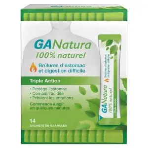 Reckitt GaNatura Brûlure d'Estomac et Digestion Triple Action 14 Sachets