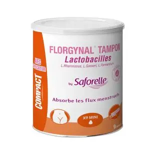 Saforelle Florgynal Tampons Lactobacilles Compact Mini avec Applicateur x9