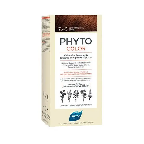 Phytocolor 7.43 blond cuivré doré coloration permanente