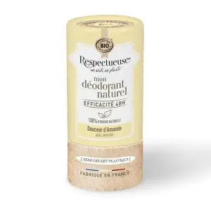 Respectueuse Mon Déodorant Naturel Efficace 48h Bio Peau Sensible Douceur d'Amande 50g - Pharmacie Agnès Praden à Alès