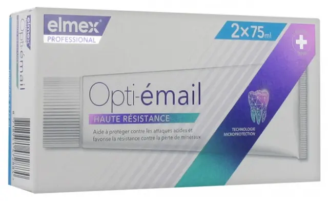 Elmex Opti-émail Dentifrice Haute Résistance Lot de 2 x 75 ml