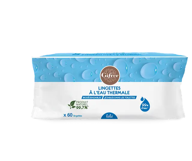 Gifrer Lingettes Biodegradable à l'Eau d'Auvergne X60