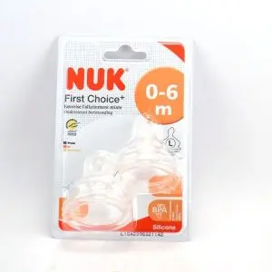 Nuk First Choice + Tétines Physiologiques 0-6 Mois - Type : L : lait épaissi/bouillie
