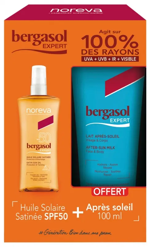 Noreva Bergasol Huile Solaire  SPF50 125 ml+Après Soleil