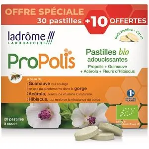 Ladrôme Propolis Pastilles Bio Adoucissantes 30 + 10 Pastilles