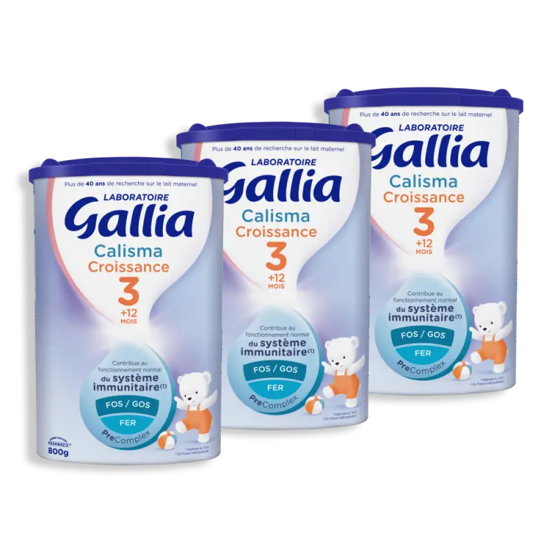 Gallia Calisma Croissance Lait dès 12 mois 3 x 800g - Pharmacie Agnès Praden à Alès