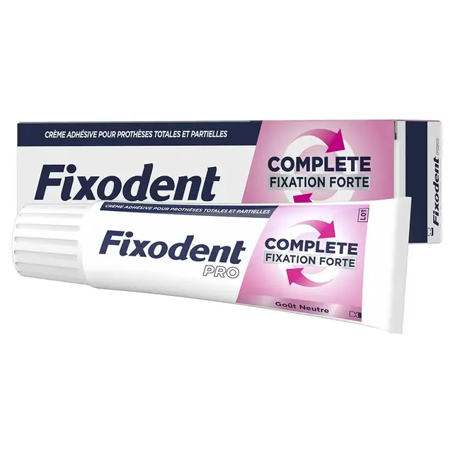 Fixodent Pro Complete Créme Adhésive pour Prothèses Totales & Partielles Soin Neutre 47g