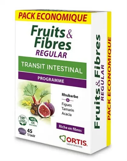 Ortis Fruits & Fibres Regular Transit intestinal 45 comprimés