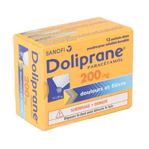 Sanofi Doliprane 200 mg 12 Sachets