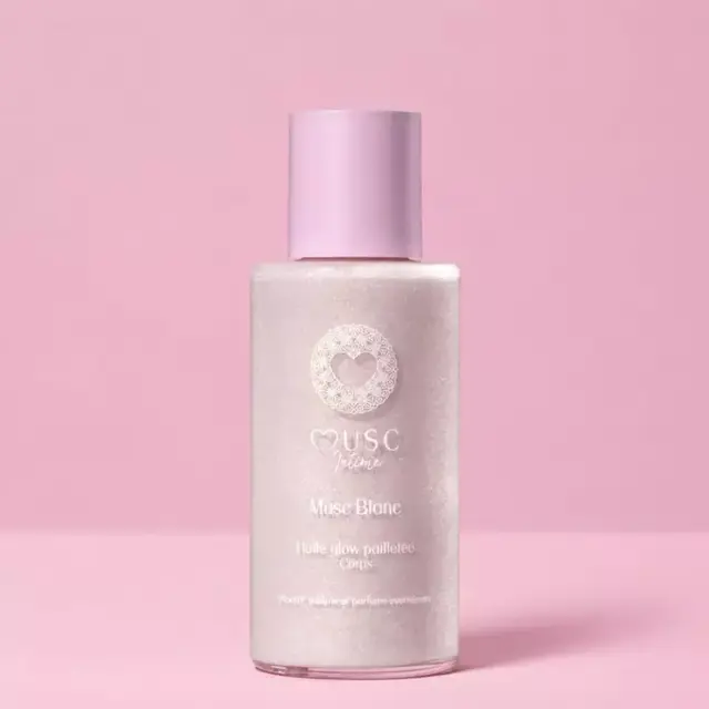 Musc Intime Huile Glow Pailletée Corps Musc Blanc 100 ml