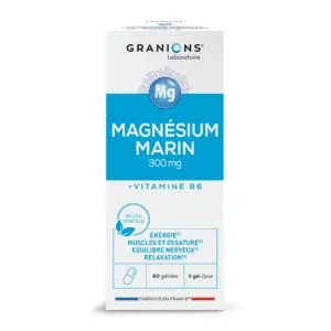 Laboratoire des Granions Oligo Granions® de Magnésium Marin 300 mg 60 Gélules - Pharmacie Agnès Praden à Alès
