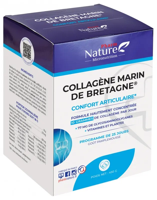 Pharm Nature Collagène Marin de Bretagne Confort Articulaire 450 g