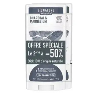 Schmidt's Signature Déodorant Stick Naturel Charbon et Magnésium Lot de 2