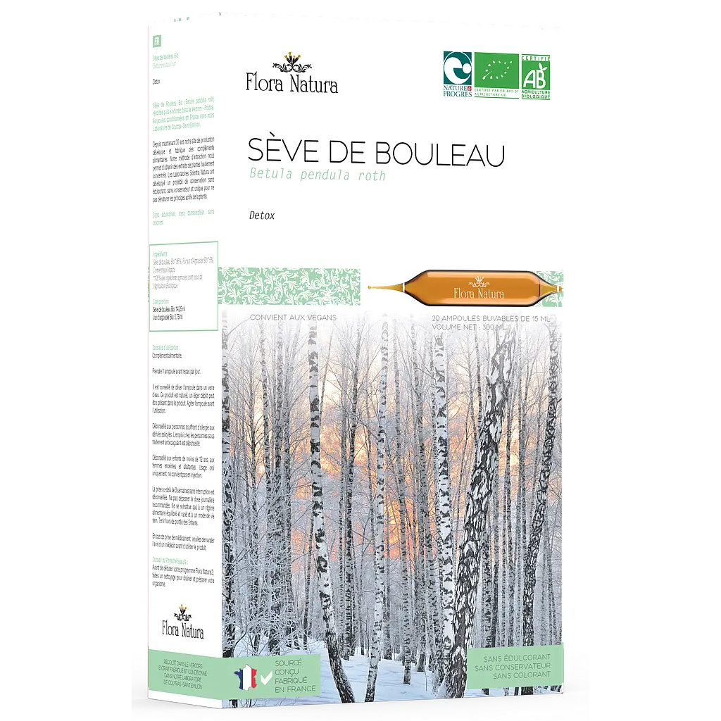 Flora Natura® Sève de Bouleau Bio 20 Ampoules - Pharmacie Agnès Praden à Alès