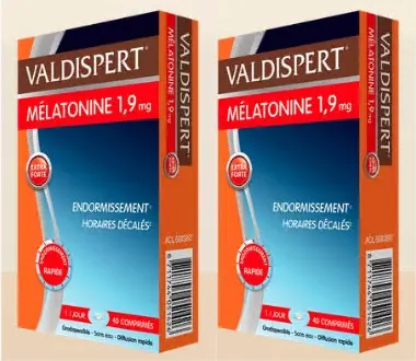 Valdispert Mélatonine 1.9 mg 40 comprimés orodispersibles lot de 2