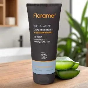 Florame Shampoing Douche Corps et Cheveux Bleu Glacier Homme 200 ml - Pharmacie Agnès Praden à Alès