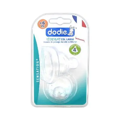 Dodie Sensation+ 2 Tétines Plate Col Large 6 Mois et + Débit 4