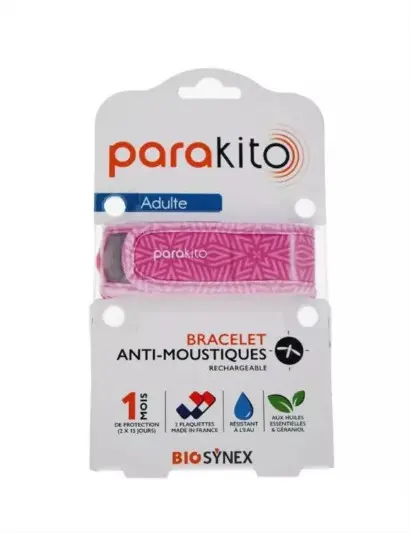 Parakito Bracelet Anti-moustiques Graffic Rose - Pharmacie Agnès Praden à Alès
