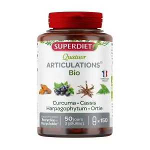 Super Diet Quatuor Curcuma Articulations Bio 150 Gélules - Pharmacie Agnès Praden à Alès