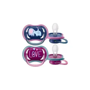 Avent Ultra Air 2 Sucettes Orthodontiques 18 Mois et + Motif : Éléphants/Love - Pharmacie Agnès Praden à Alès