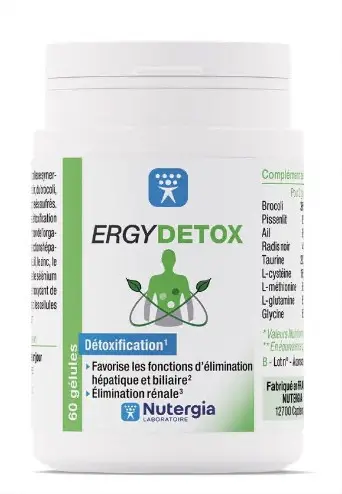 Nutergia Ergydetox 60 gélules - Pharmacie Agnès Praden à Alès