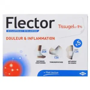 Ibsa Flector Tissugel Diclofénac 1% Emplâtres, Boîte de 5
