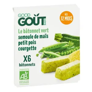 Good Gout Le bâtonnet Vert Petit Pois Courgette Maïs Dès 12 mois 120g 