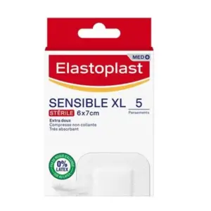 Elastoplast Sensible XL - Pansements Steriles - 6x7cm, 5 Unités