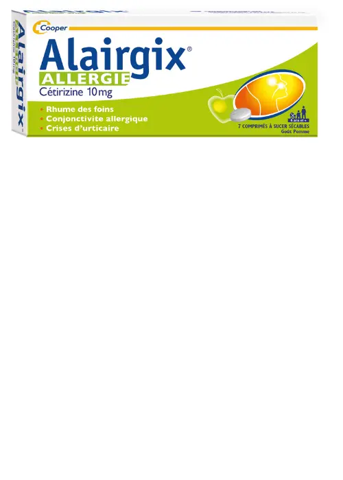 Alairgix allergie cetirizine 10mg 7 comprimés à sucer - Pharmacie Agnès Praden à Alès