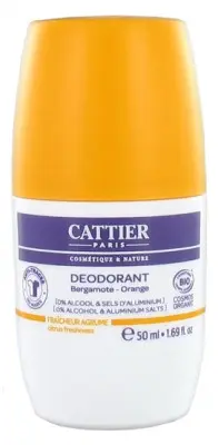 Cattier Déodorant Roll-On Bergamote Orange Bio 50 ml - Pharmacie Agnès Praden à Alès