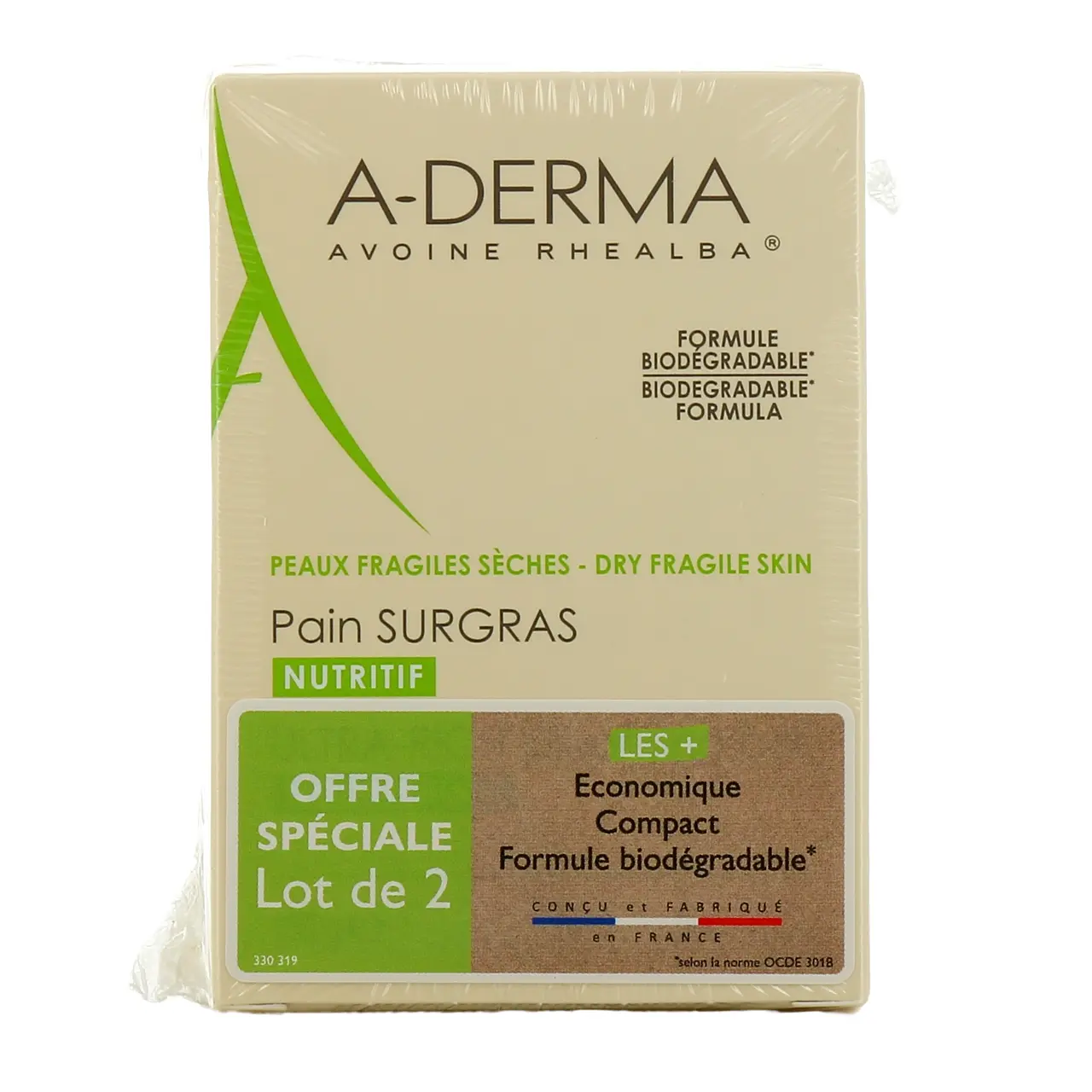 A-derma Pain Surgras Lot de 2 x 100 g - Pharmacie Agnès Praden à Alès