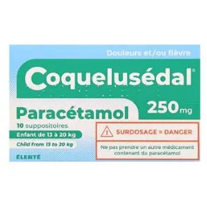 Élerté Coquelusédal Paracétamol 250mg 10 Suppositoires