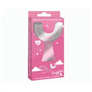 Ageti Sagyène Brosse à Dents Enfants 2-6 Ans - Demi-Lune Ergonomique - Rose 