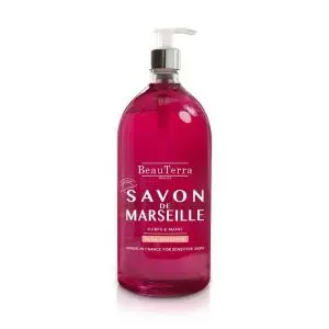 BeauTerra Savon Liquide de Marseille Rose Ancienne 1 L