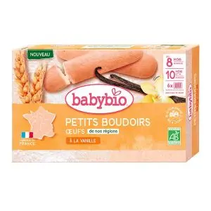 Babybio Petits Boudoirs Bio à La Vanille Dès 8 Mois En Bouillie Et 10 Mois à Croquer 6 Sachets De 4