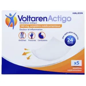 Gsk VoltarenActigo Emplâtre Médicamenteux x5