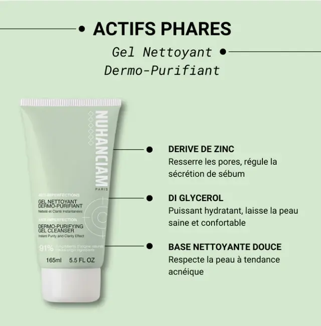 Nuhanciam Anti-imperfections Gel Nettoyant Purifiant 165ml 