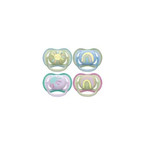 Avent Ultra Air 2 Sucettes Orthodontiques Silicone avec Motif 0-6 Mois 