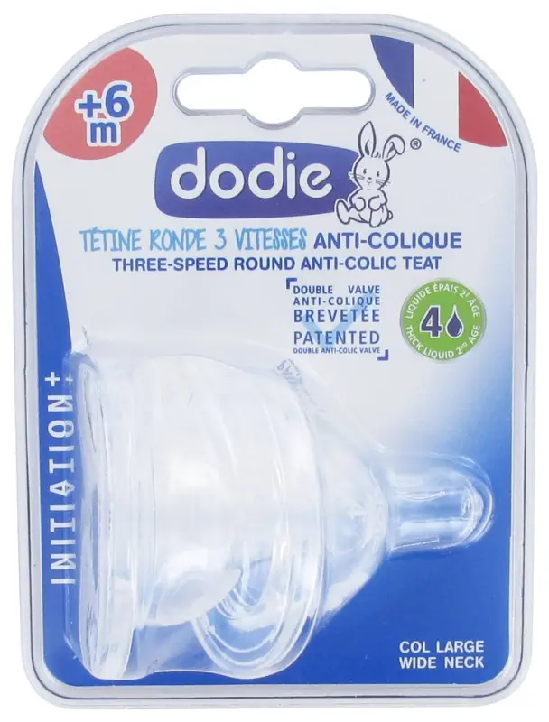 Dodie Tétines débit 4 anti-colique 6mois +