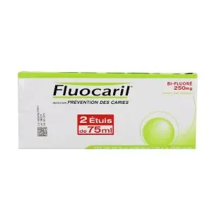 Fluocaril Bifluoré 250mg Menthe Pâte Dentifrice 75ml Lot de 2