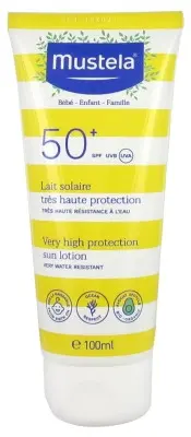 Mustela Lait Solaire Bébé-Enfant-Famille SPF50+ 100 ml
