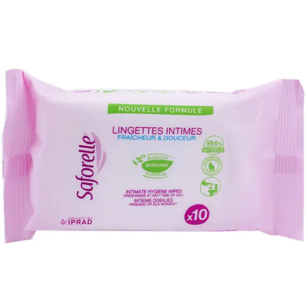 Saforelle Lingettes Intimes 10 Lingettes