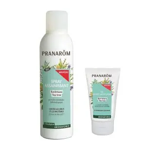 Pranarôm Aromaforce Spray Assainissant Ravintsara et Tea Tree 150ml + Gel Hydro Alcoolique 50 ml Offert - Pharmacie Agnès Praden à Alès