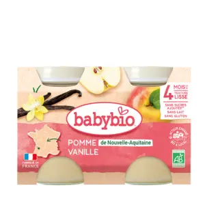 Babybio Pomme Vanille 2x130g - Pharmacie Agnès Praden à Alès