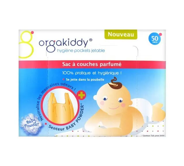 Sac à Couches Parfumé Talc  Paquet de 50 Sacs