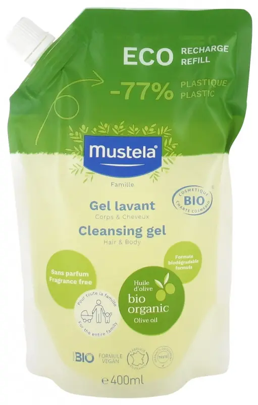 Mustela Gel Lavant Bio Éco-Recharge 400 ml