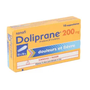 Sanofi Doliprane 200mg x10 Suppositoires