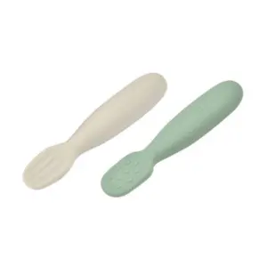 Beaba Lot 2 pré-cuillères silicone Sage green/Velvet grey